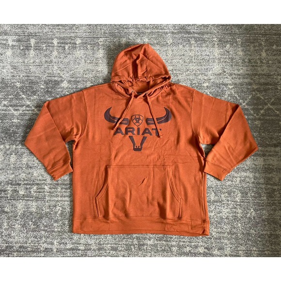 Ariat Other - Ariat Mens XXL Hoodie Sweatshirt Orange Rust Warm Logo NWT L9